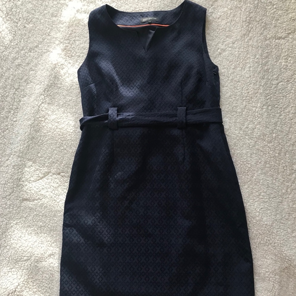 Patterned Navy Blue Jones New York Dress